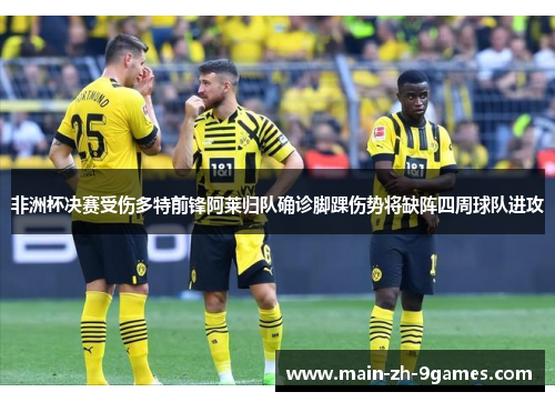 非洲杯决赛受伤多特前锋阿莱归队确诊脚踝伤势将缺阵四周球队进攻